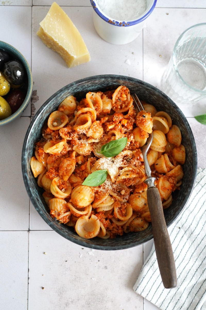 Veggie Bolognese mit Soja (Vegan) | Bake to the roots
