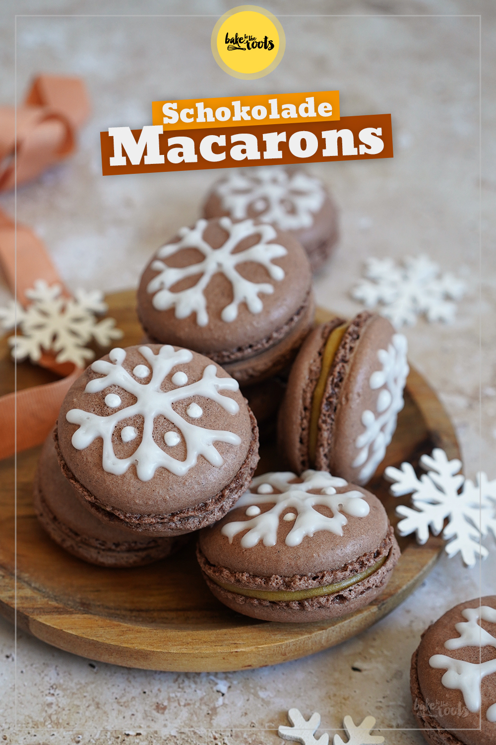 Schokolade Macarons mit Haselnuss Praliné Creme | Bake to the roots