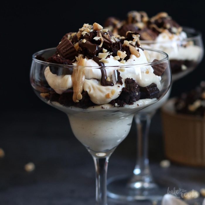 Erdnussbutter Brownie Trifles | Bake to the roots