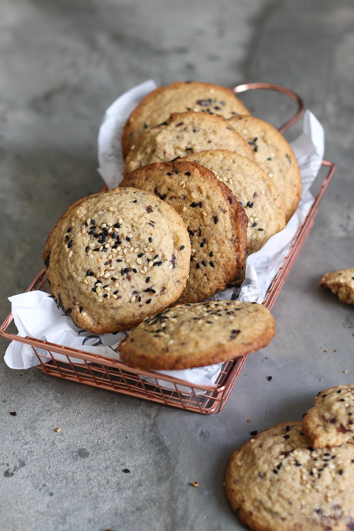 Sesame Tahini Chocolate Cookies | Bake to the roots