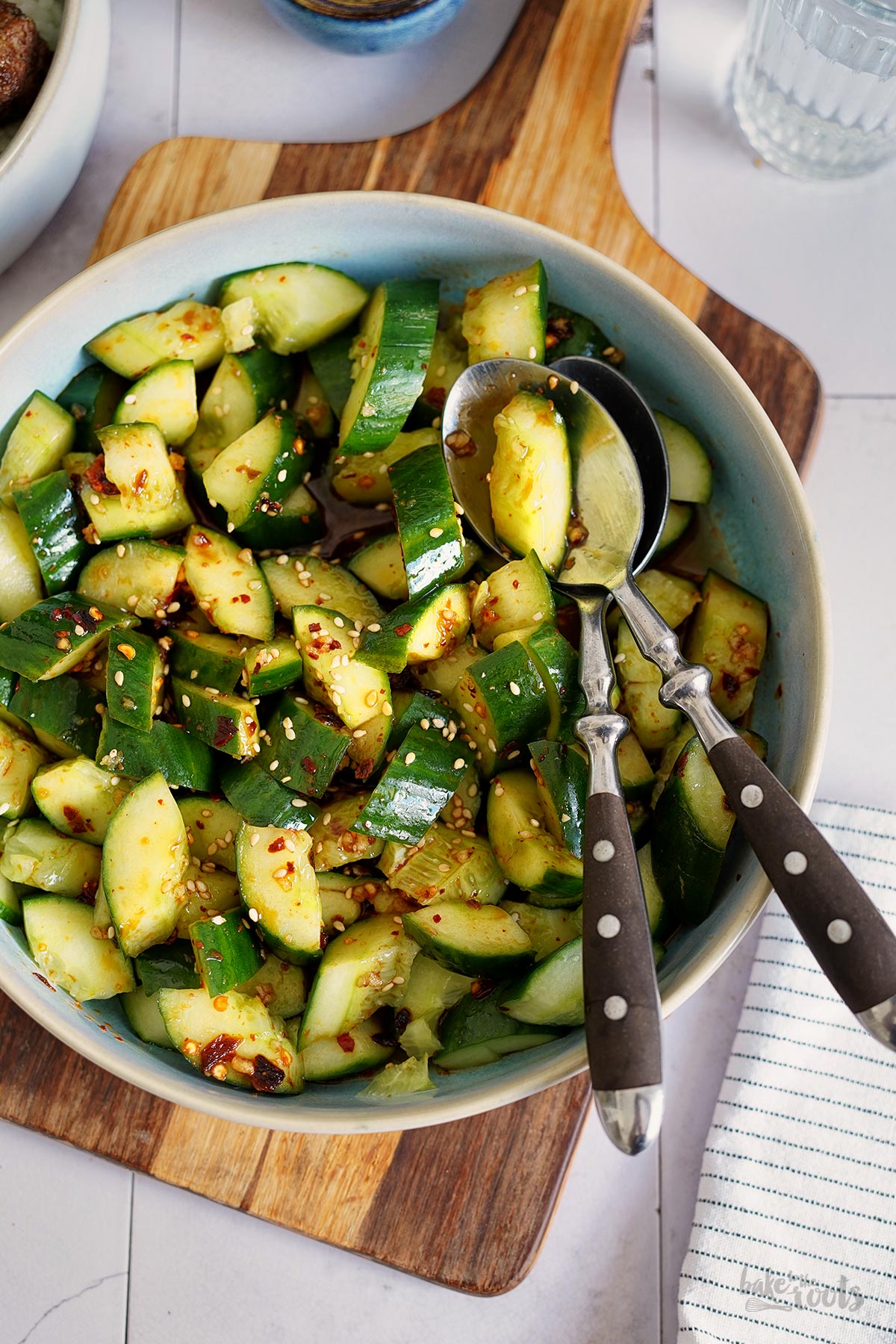 Smashed Cucumber Salad | Bake to the roots