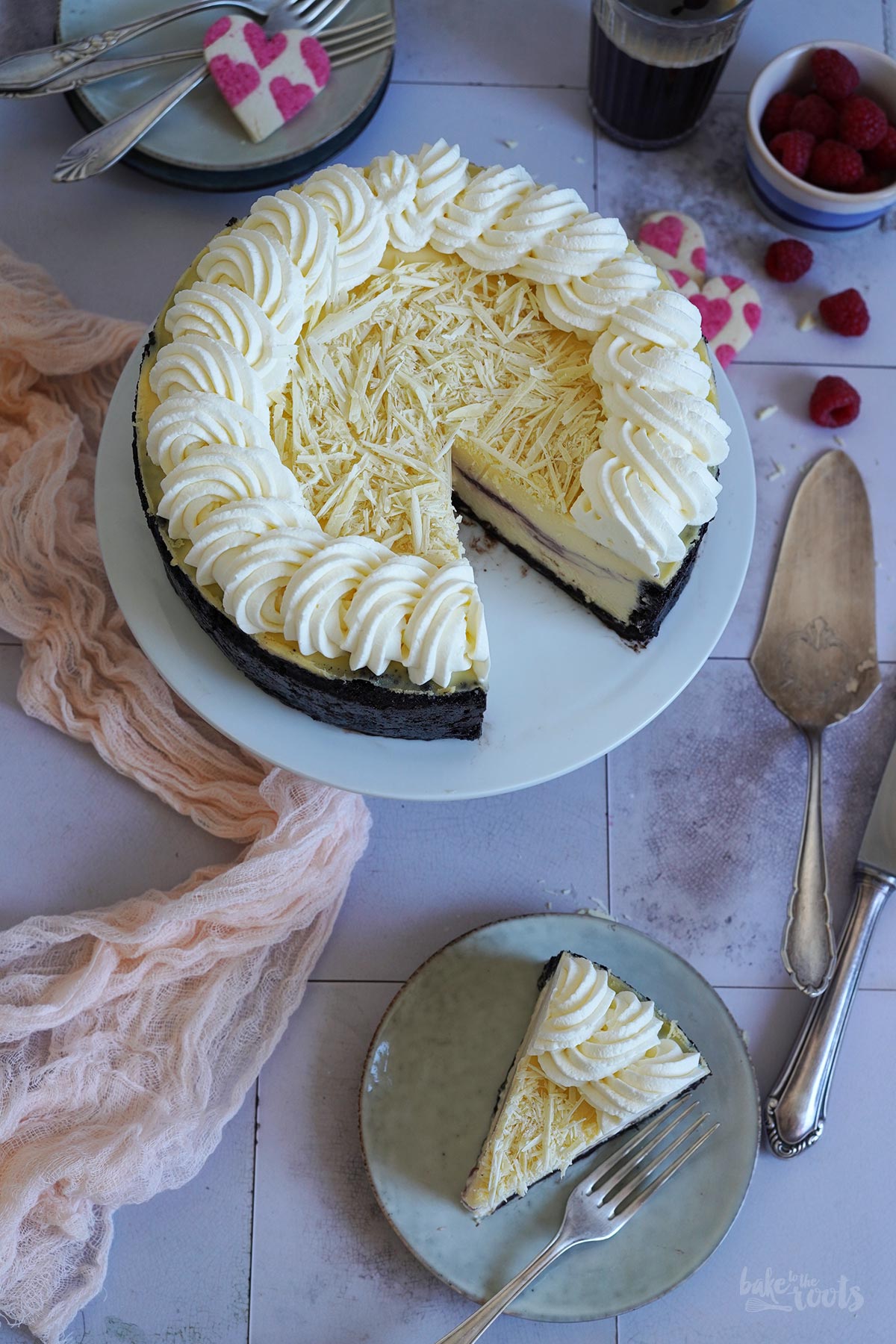 White Chocolate Raspberry Cheesecake | Bake to the roots