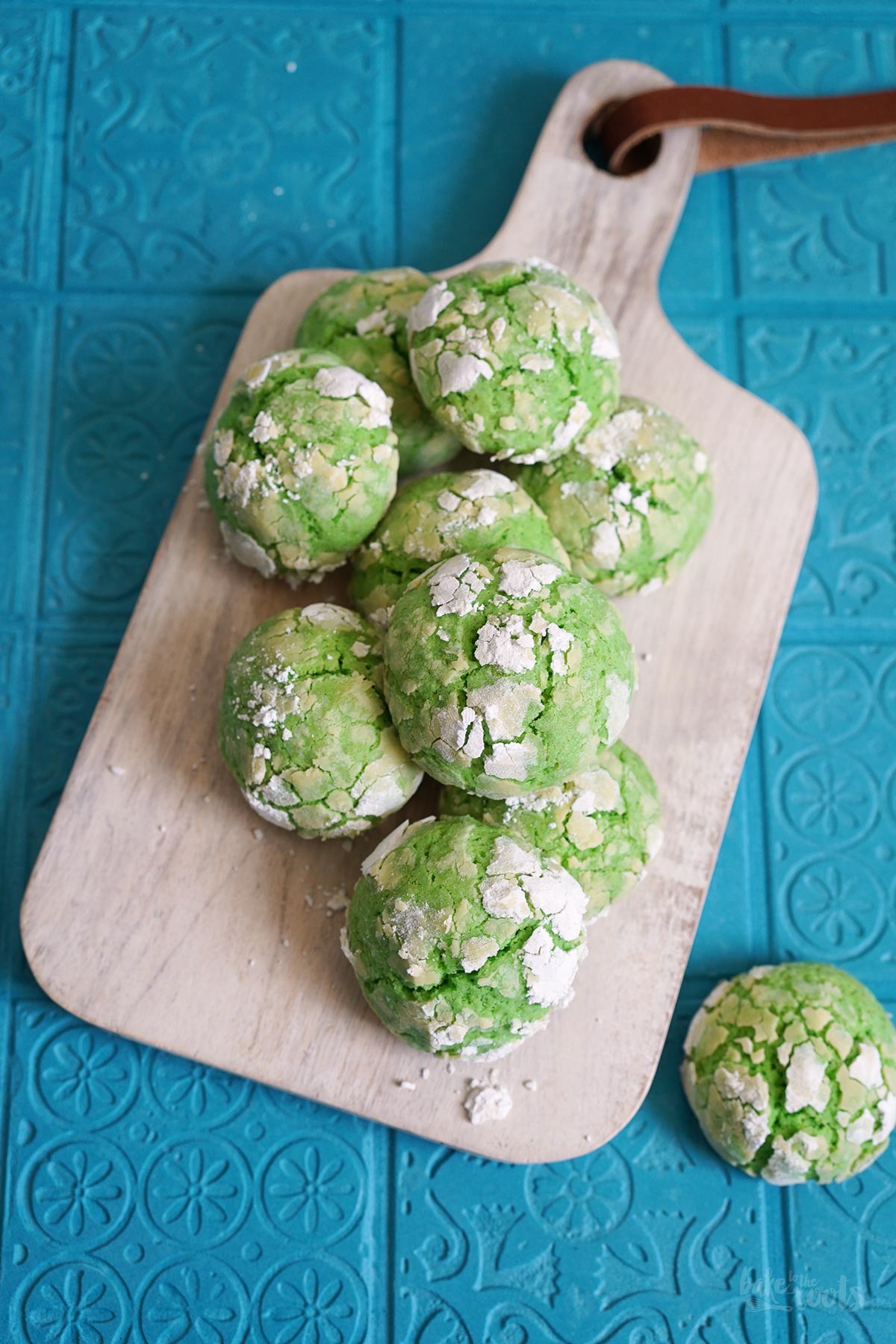 Pandan Zitrone Crinkle Cookies | Bake to the roots