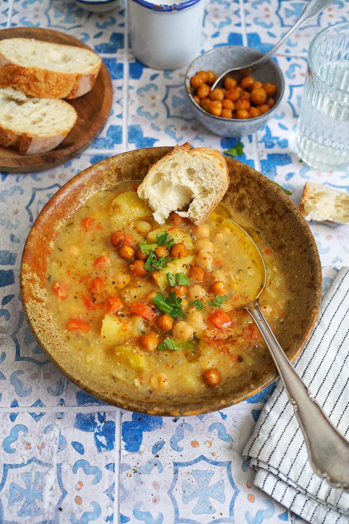 Vegan Chickpea & Potato Soup | Bake to the roots