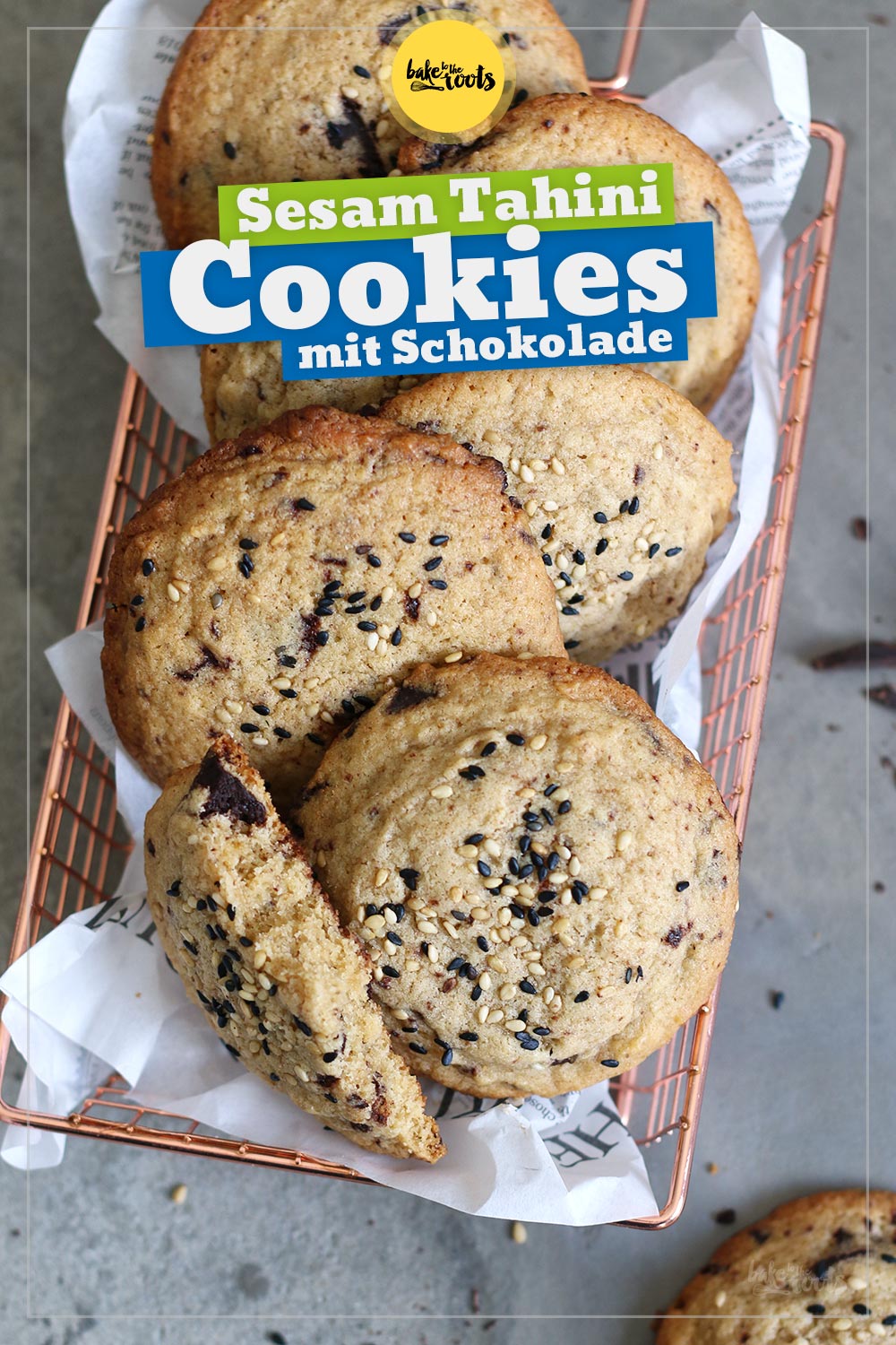 Sesame Tahini Chocolate Cookies | Bake to the roots