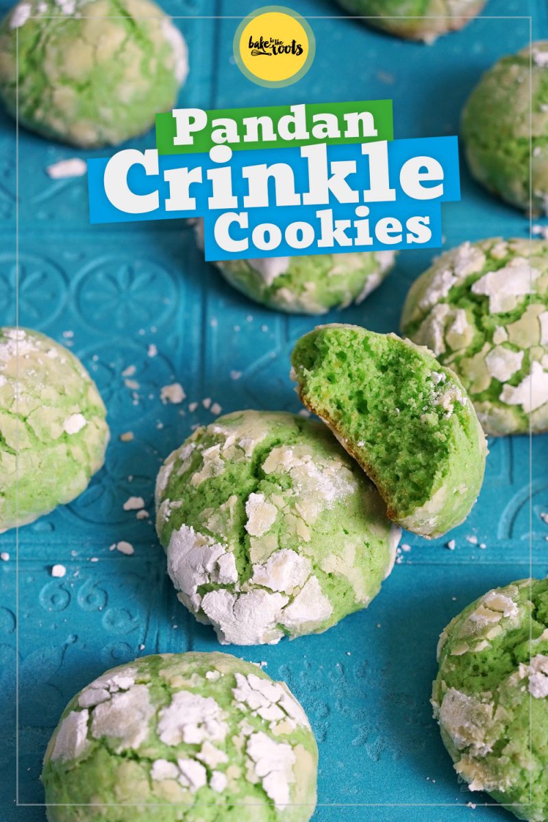 Pandan Zitrone Crinkle Cookies | Bake to the roots