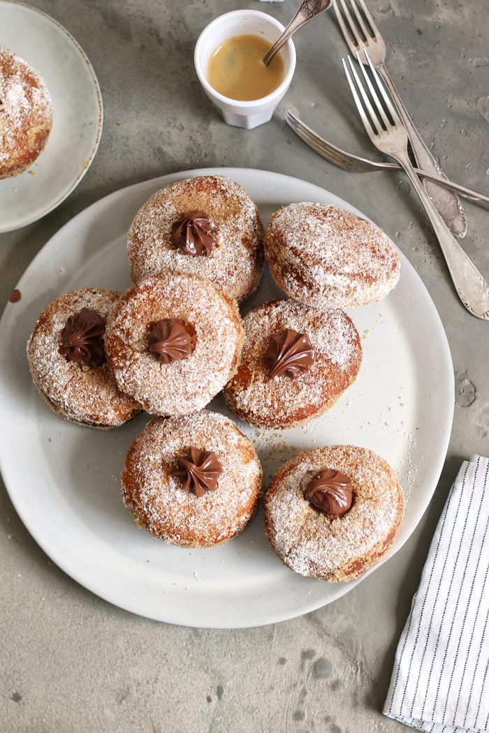 Donuts with Hazelnut Chocolate Filling (Bomboloni) BTTR