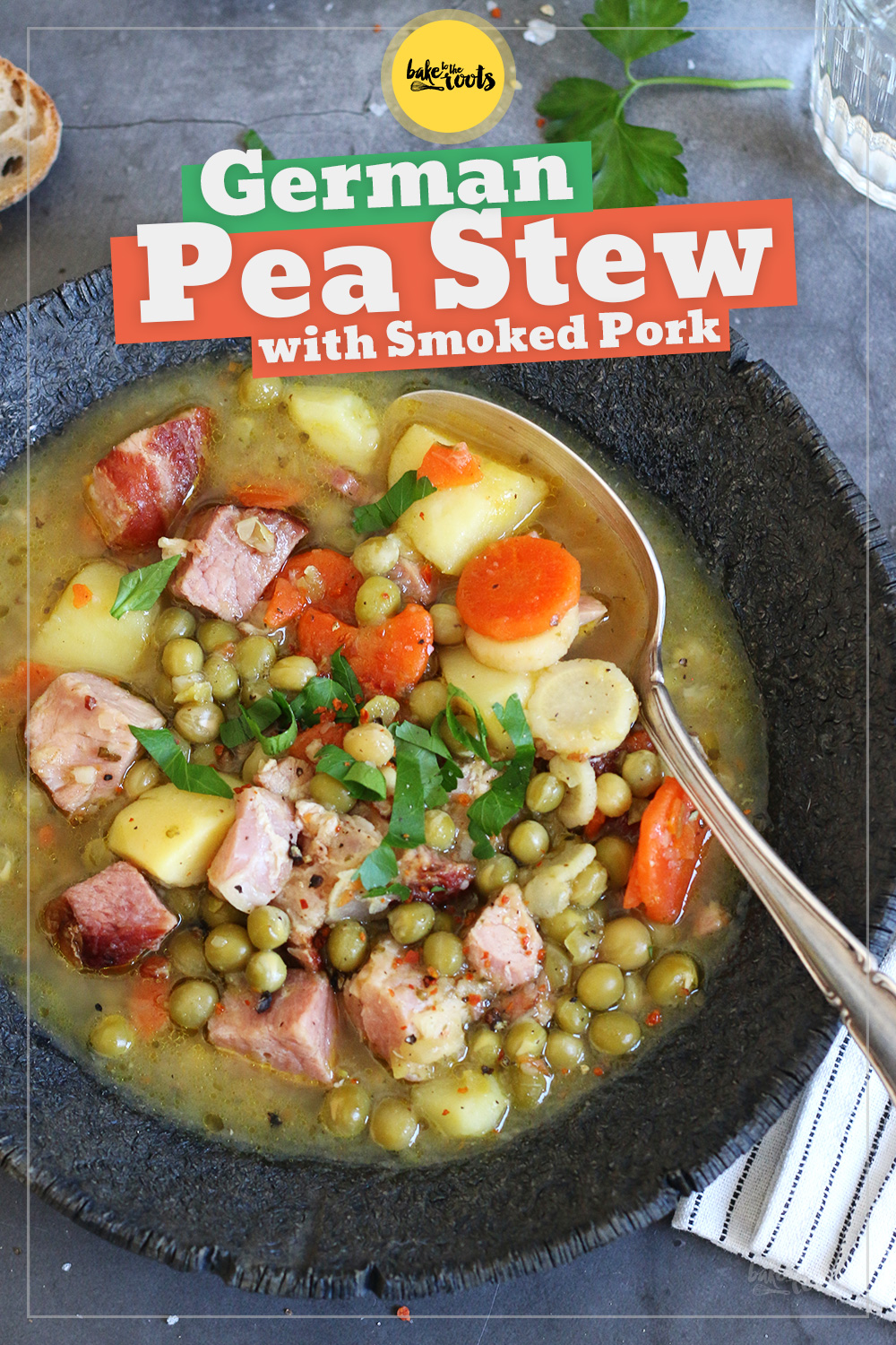 Classic German Stew with Peas, Potato & Cured Pork | Bake to the roots