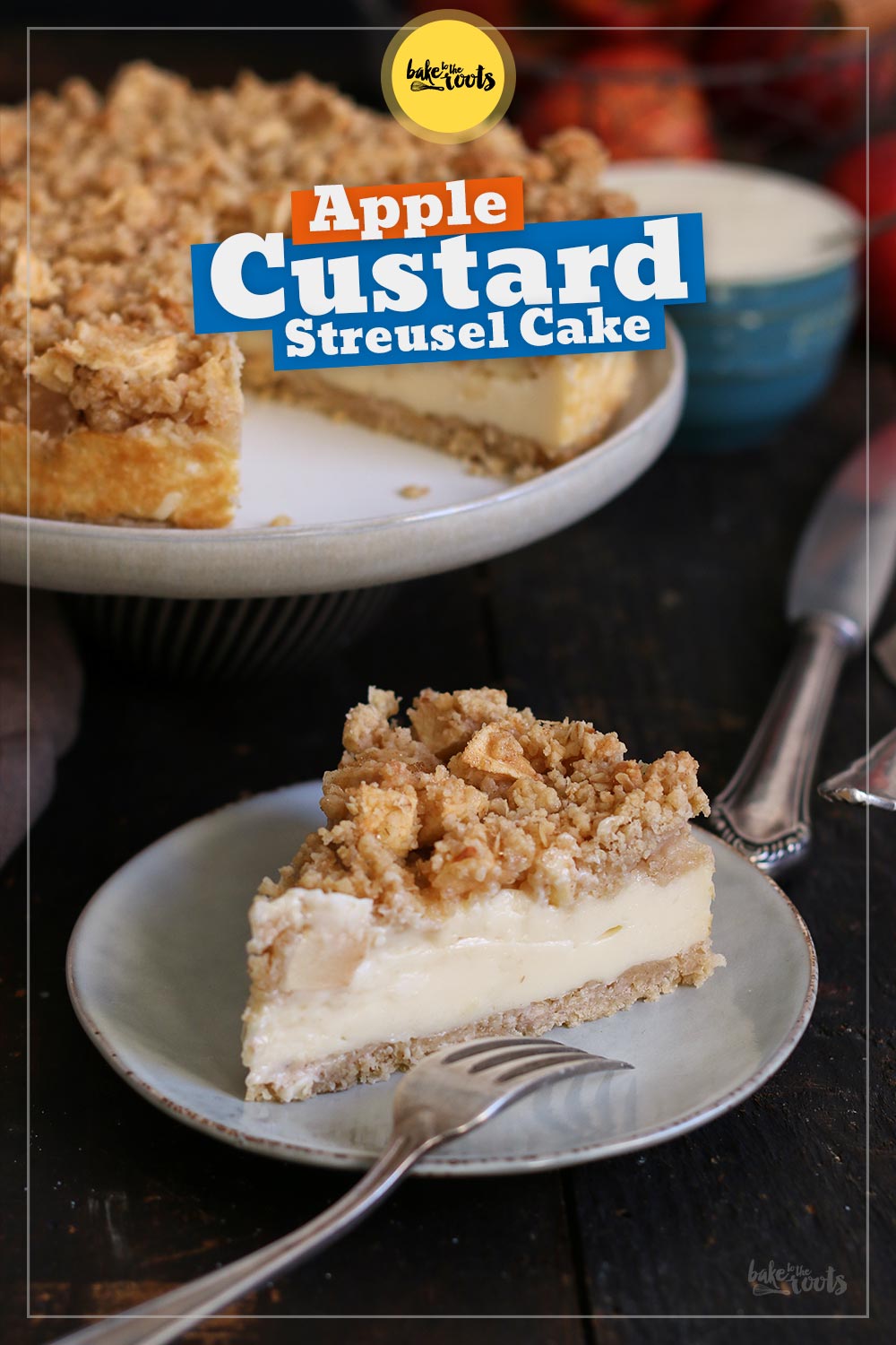 Apple Crumble Custard Cake | Bake to the roots