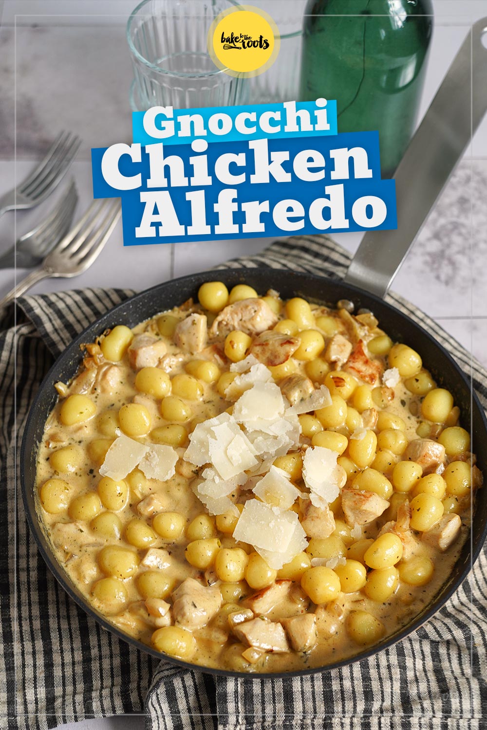 Quick & Easy Gnocchi Chicken Alfredo Bake to the roots