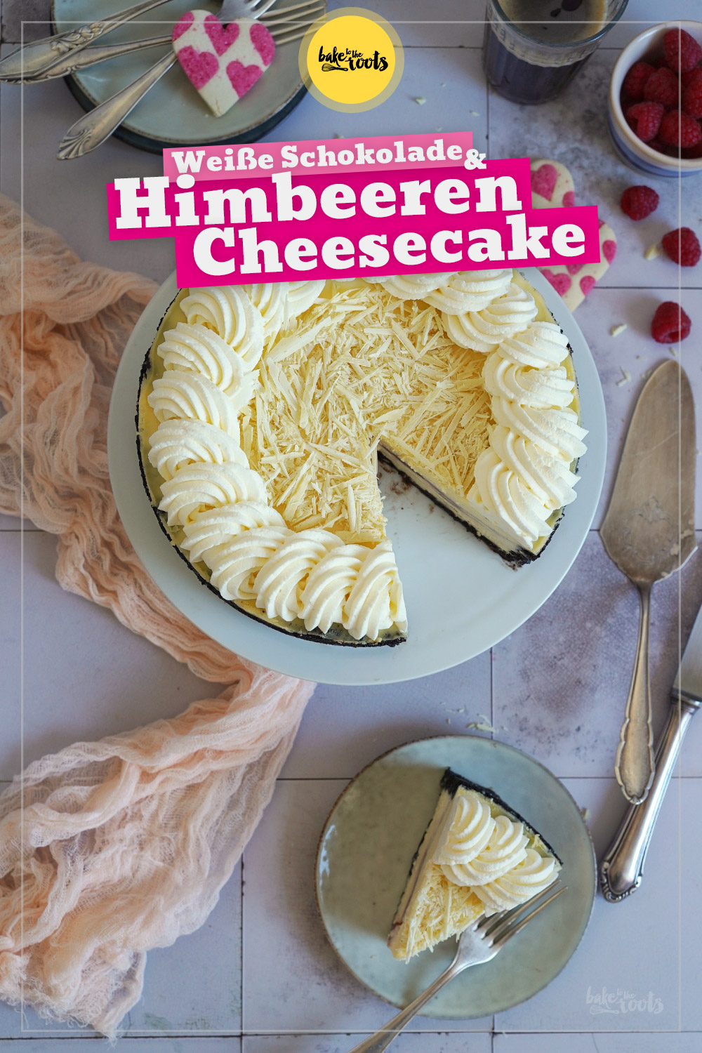 Weiße Schokolade & Himbeeren Cheesecake | Bake to the roots