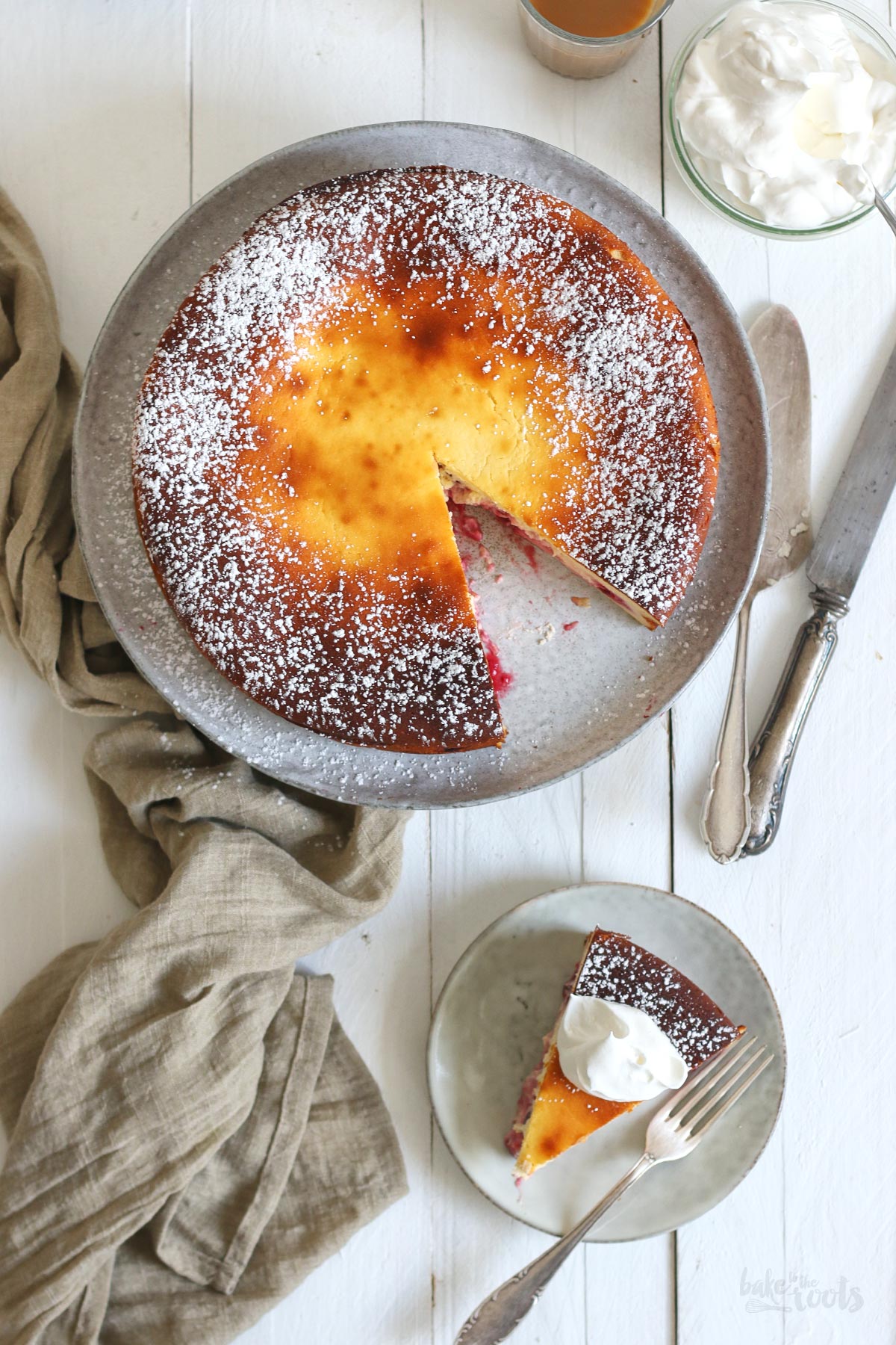 Einfacher Quark Kuchen mit Kirschen | Bake to the roots