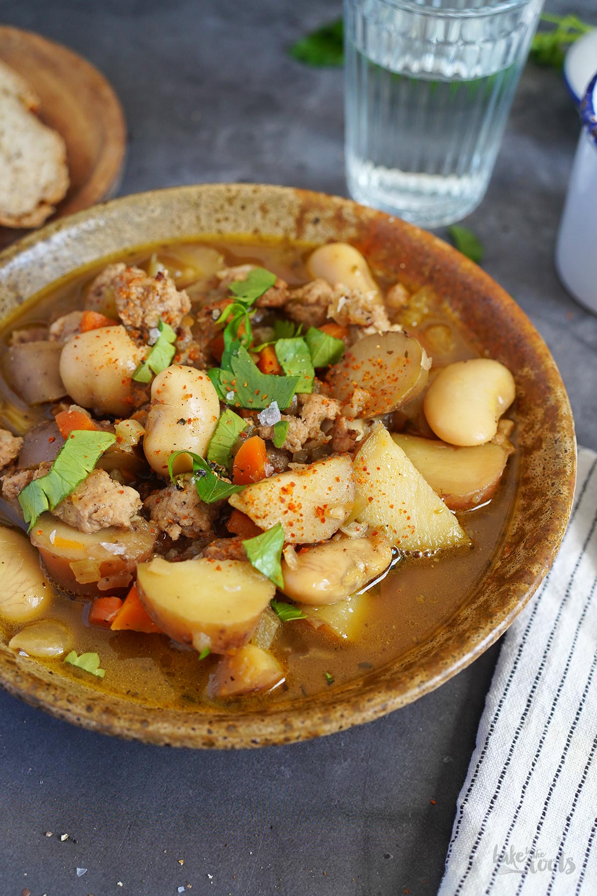 Sausage, Potato & White Jumbo Bean Stew | Bake to the roots