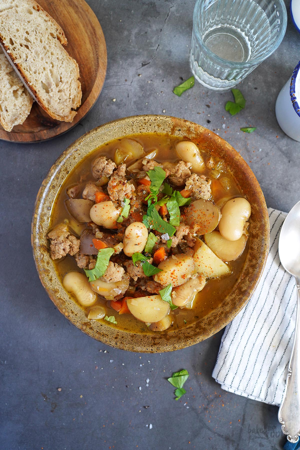 Sausage, Potato & White Jumbo Bean Stew | Bake to the roots