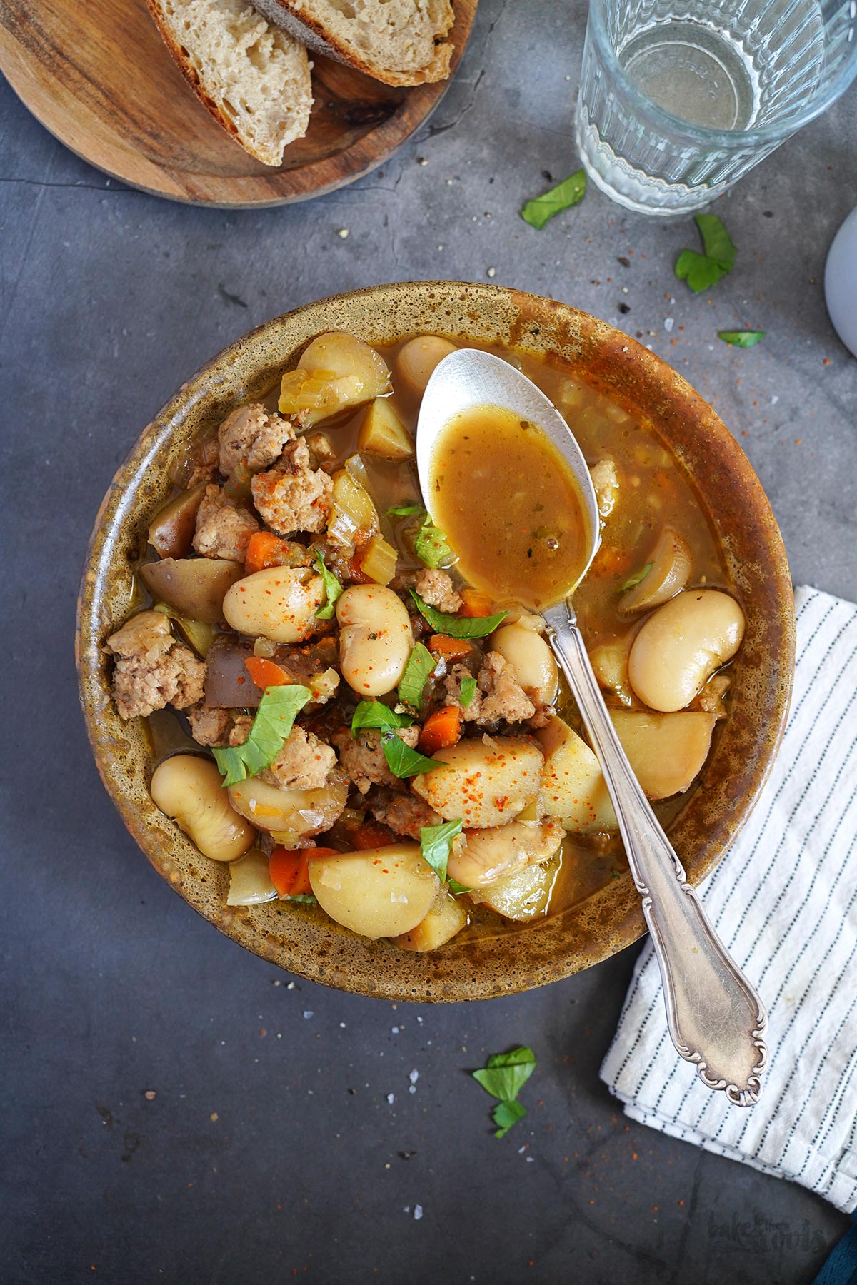 Sausage, Potato & White Jumbo Bean Stew | Bake to the roots