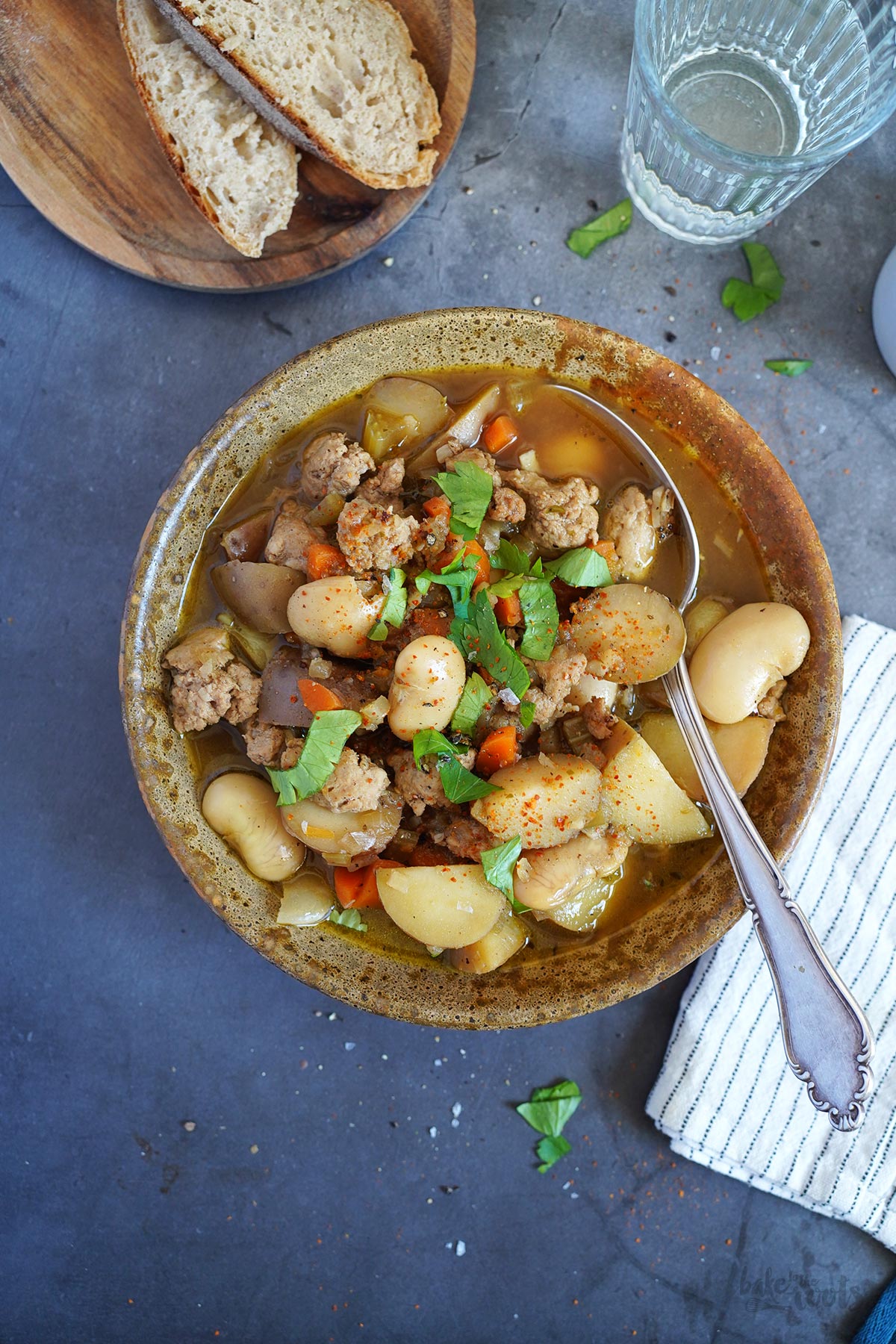 Sausage, Potato & White Jumbo Bean Stew | Bake to the roots