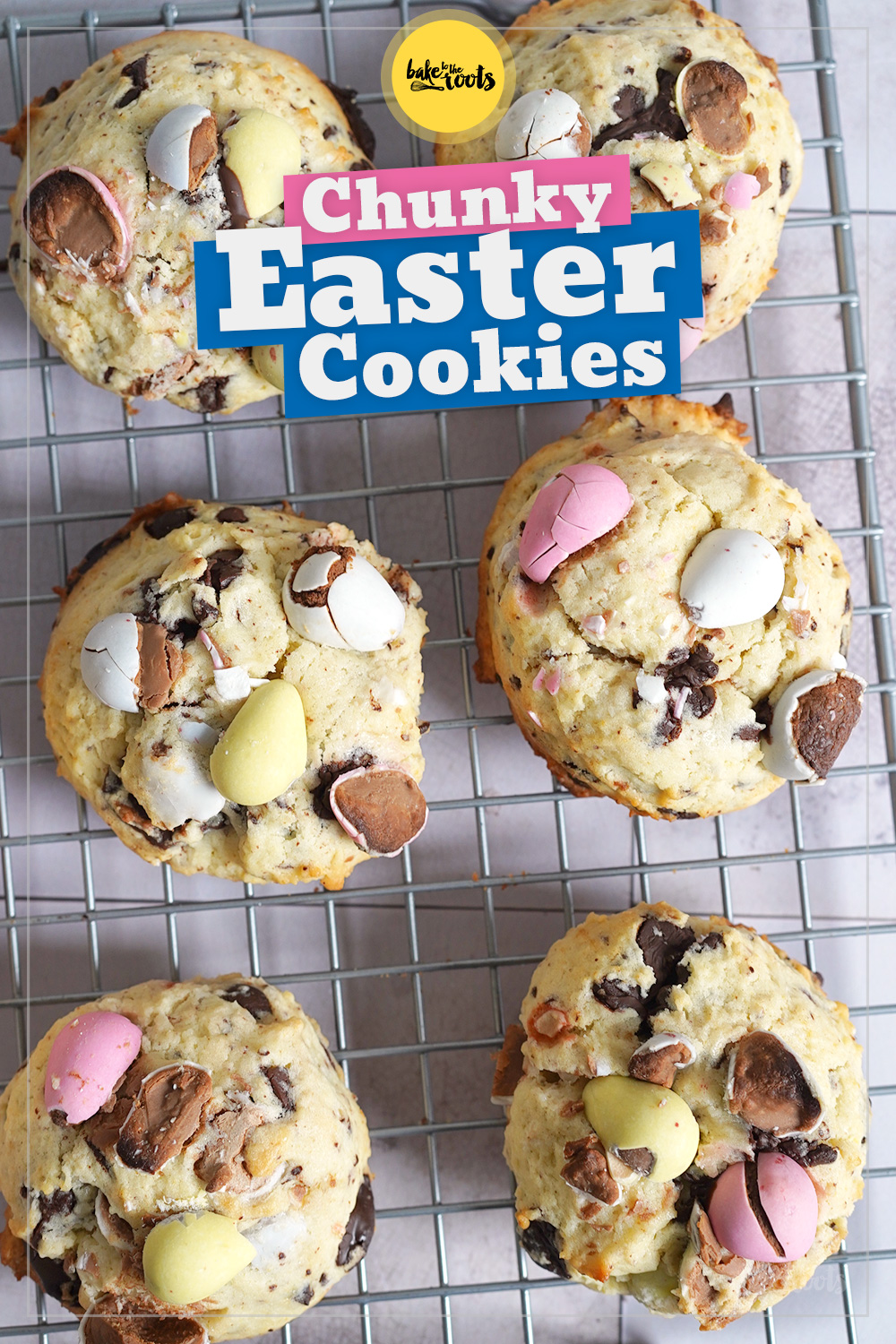 Chunky Easter Egg Chocolate Chip Cookies | Bake to the roots