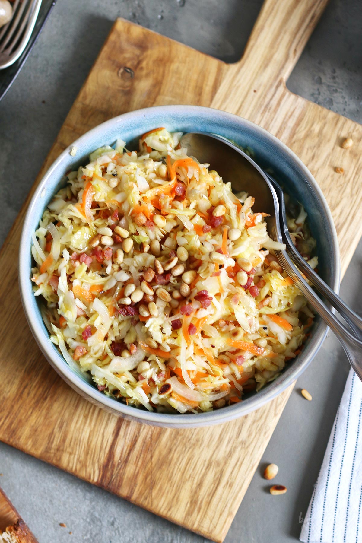 Easy Coleslaw with Bacon | Bake to the roots
