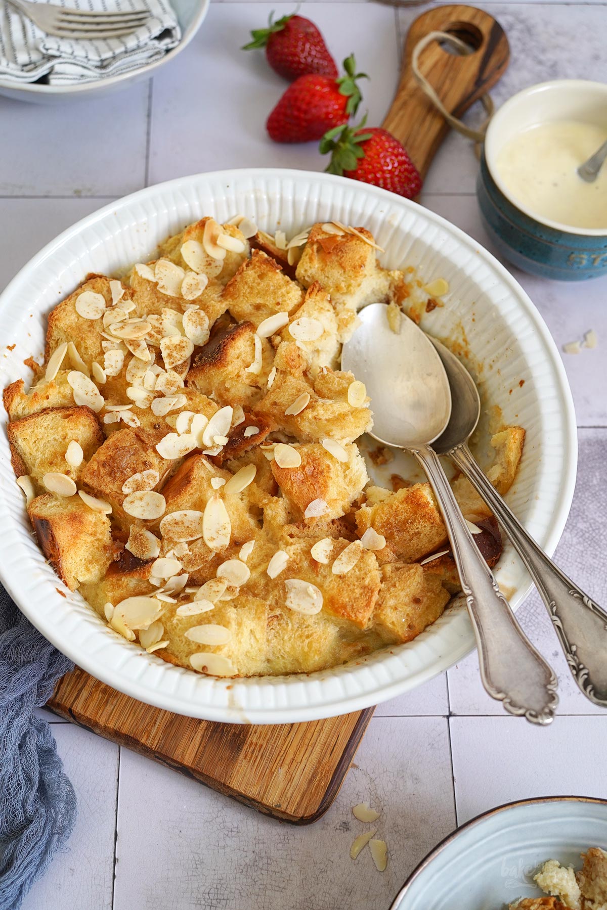 Simple & Easy Bread Pudding | Bake to the roots
