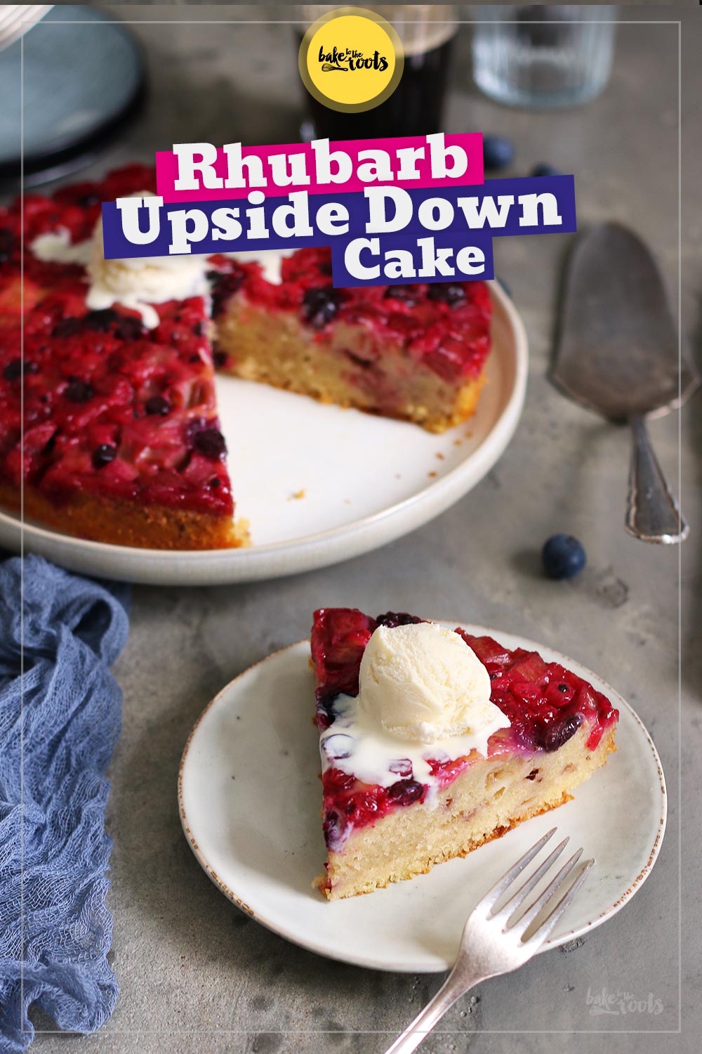 Rhubarb & Berries Upside Down Cake | Bake to the roots