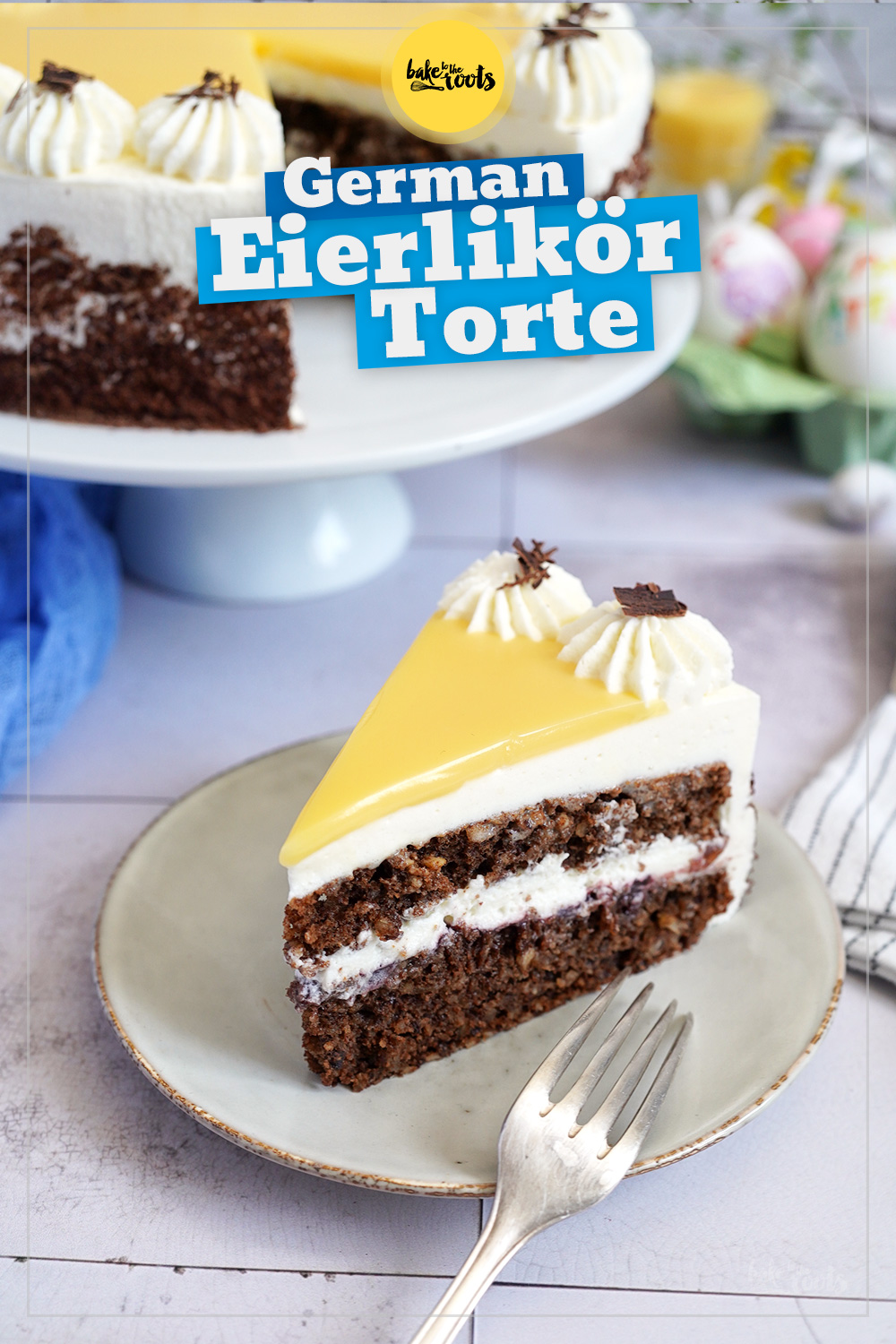 German Hazelnut Eierlikör Layer Cake | Bake to the roots
