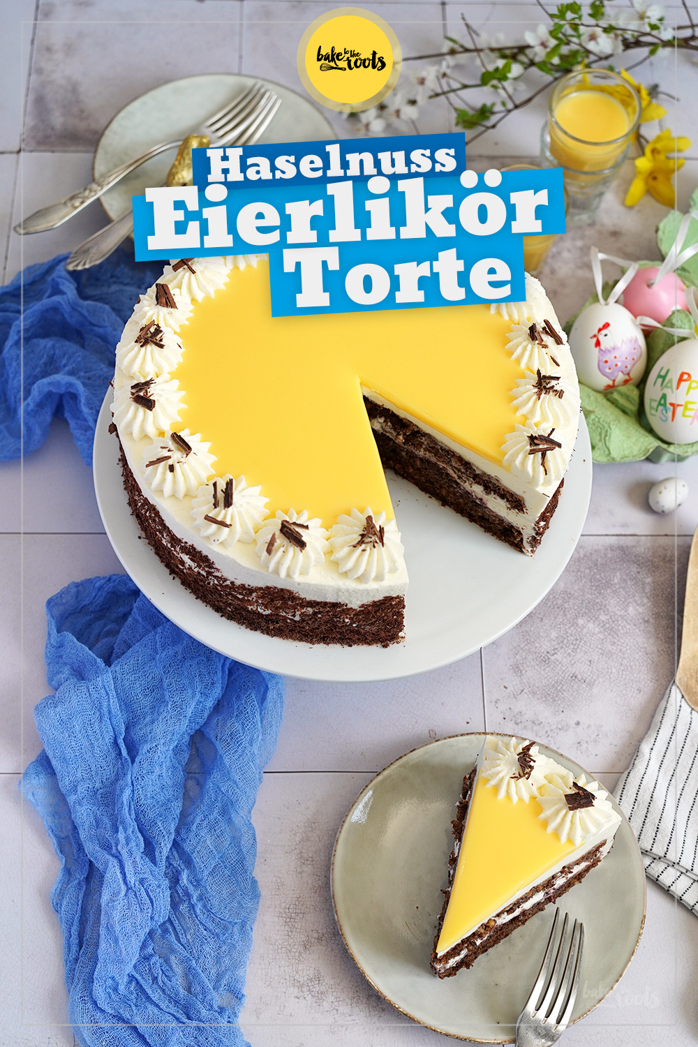 Haselnuss Eierlikör Torte für Ostern | Bake to the roots