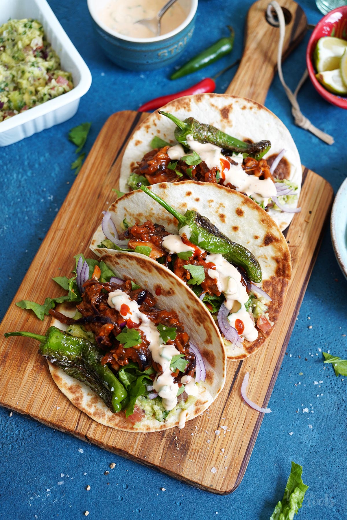 Vegan Carnitas aka. Pulled Mushroom Tacos | Bake to the roots