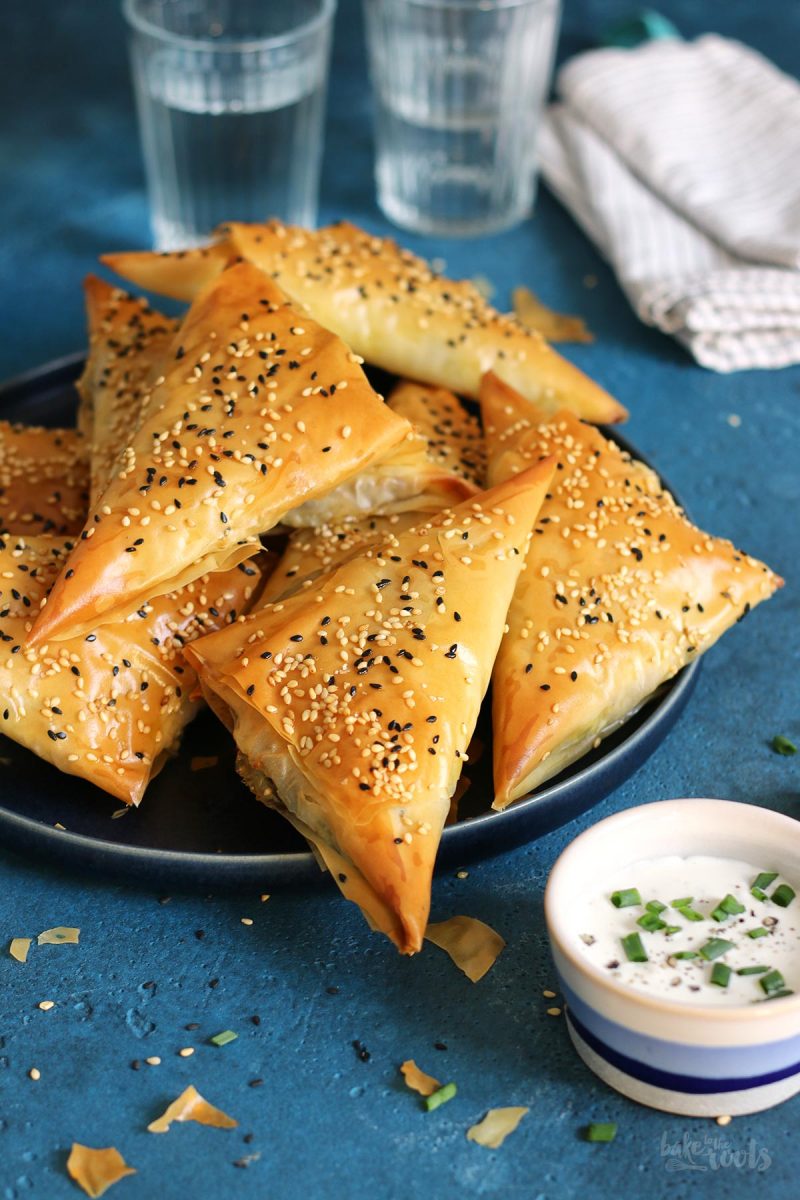 Spanakopita Triangles with Meat, Spinach & Feta | Bake to the roots