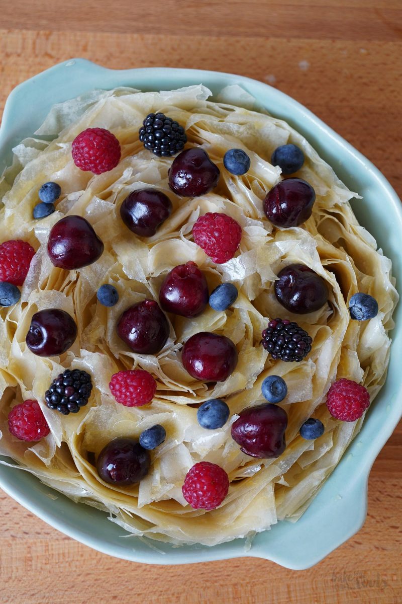 Phyllo Milk Pie with Berries | Bake to the roots