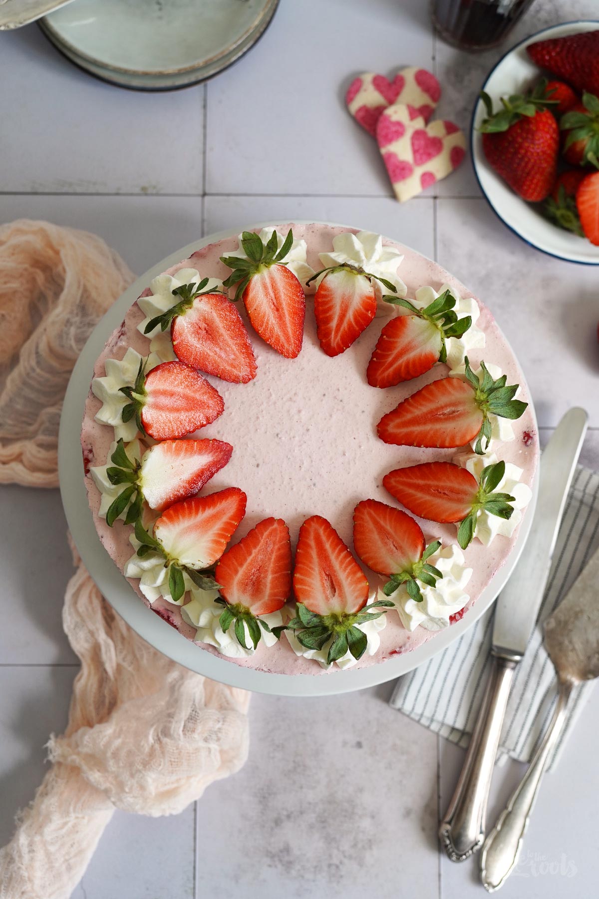 NoBake Strawberry Cheesecake Bake to the roots