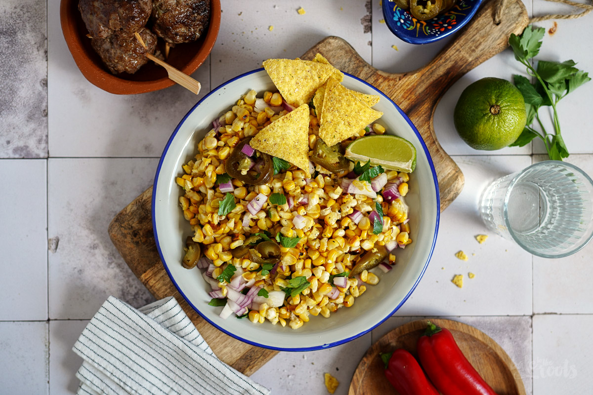 Corn Salsa mit Tortilla Chips | Bake to the roots