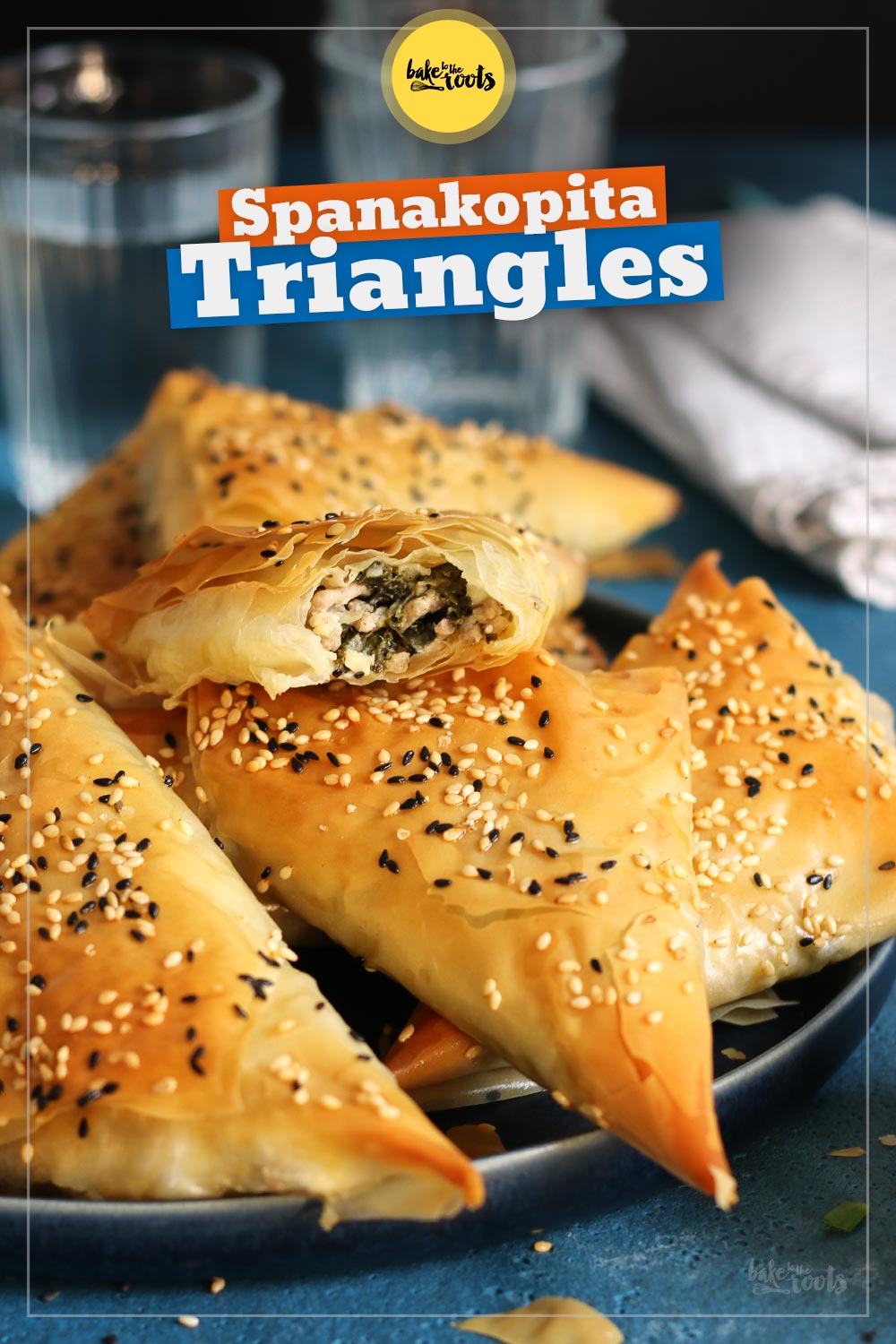 Spanakopita Triangles with Meat, Spinach & Feta | Bake to the roots