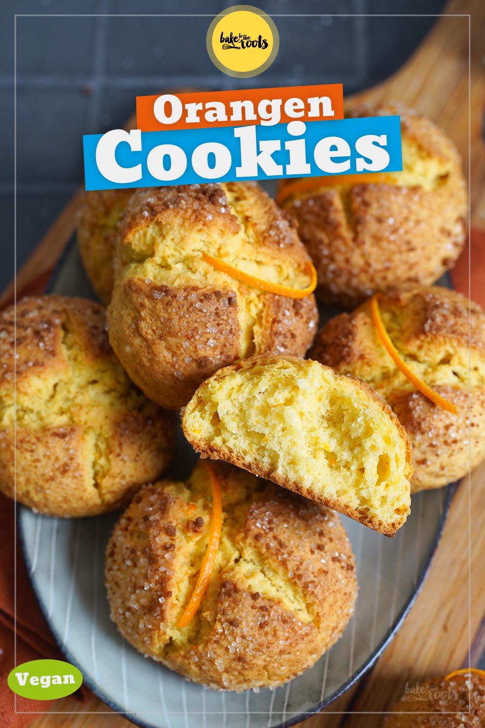 Vegane Orangen Cookies (Portakallı kurabiye) | Bake to the roots