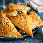 Spanakopita Triangles with Meat, Spinach & Feta | Bake to the roots