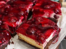 Cherry Cheesecake Brownies | Bake to the roots