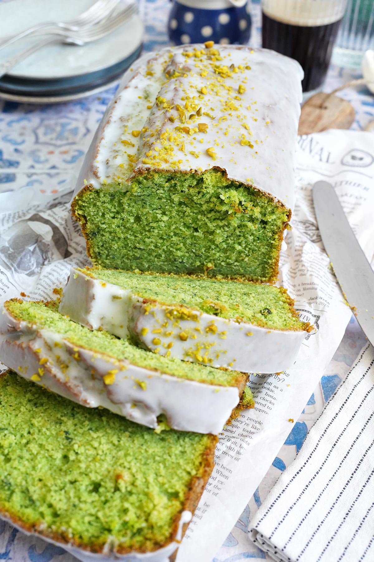 Spinach Pandan Loaf Cake | Bake to the roots