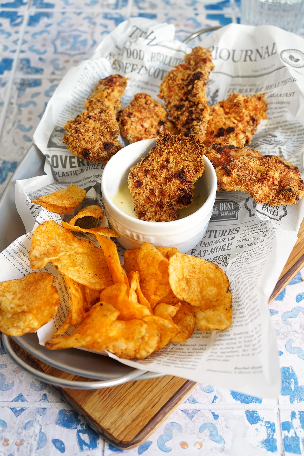 Chicken Tenders mit Honey Mustard Dip Bake to the roots