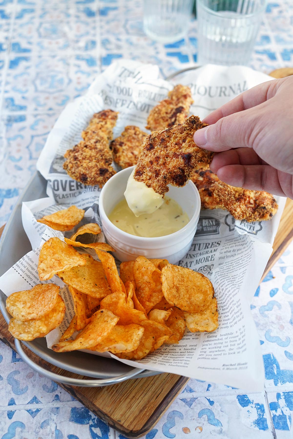 Chicken Tenders mit Honey Mustard Dip (aus dem AirFryer) | Bake to the roots