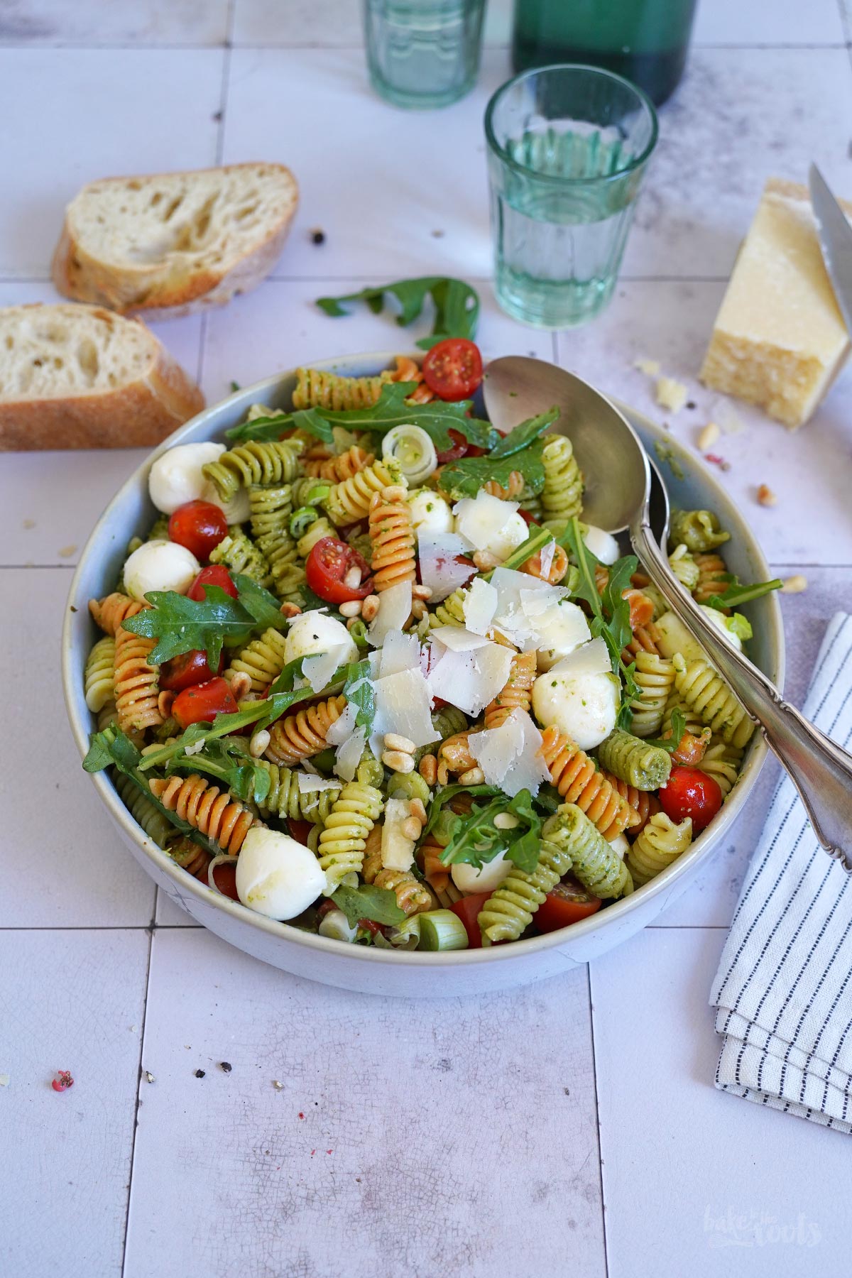 Italian Pasta Salad with Arugula Pesto | Bake to the roots