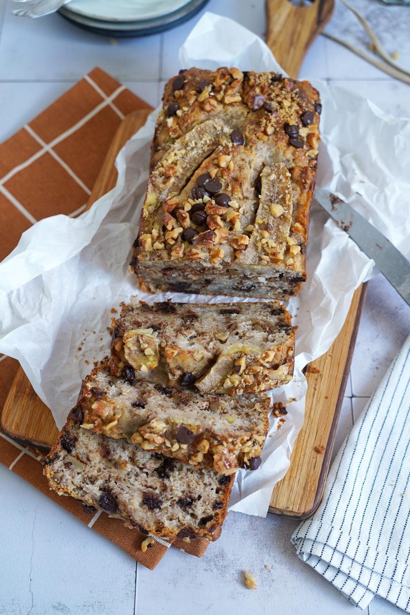 Veganes Walnuss & Schokolade Bananenbrot | Bake to the roots