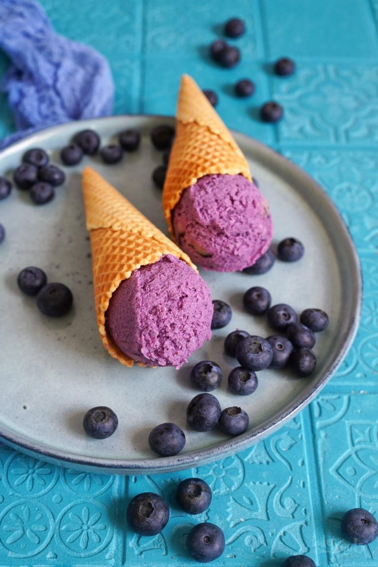 Easy Blueberry Cottage Cheese Ice Cream Bake to the roots
