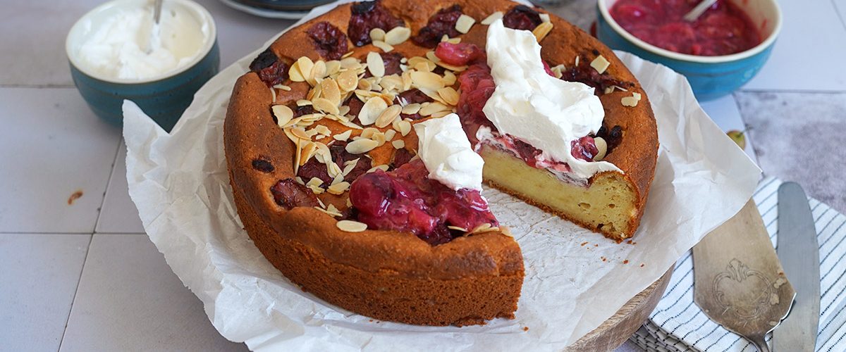 Ricotta Kuchen mit gerösteten Stachelbeeren | Bake to the roots