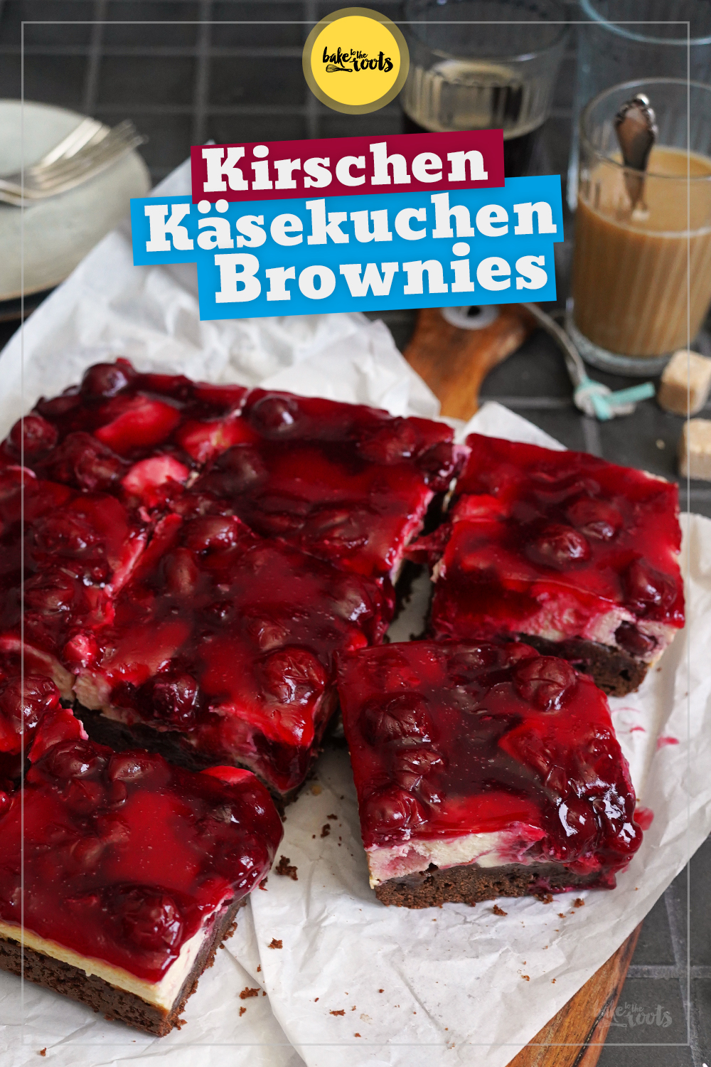 Kirschen Käsekuchen Brownies | Bake to the roots
