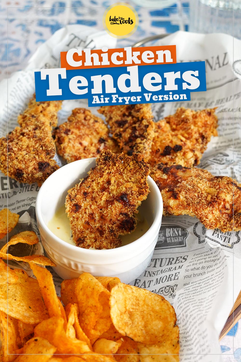 Chicken Tenders with Honey Mustard Dip (Air Fryer Version) | Bake to the roots