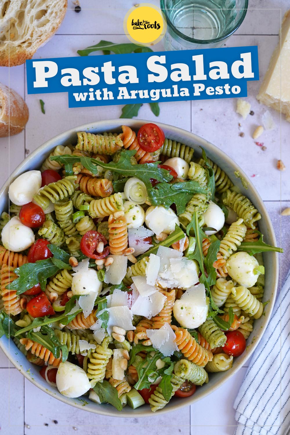 Italian Pasta Salad with Arugula Pesto | Bake to the roots