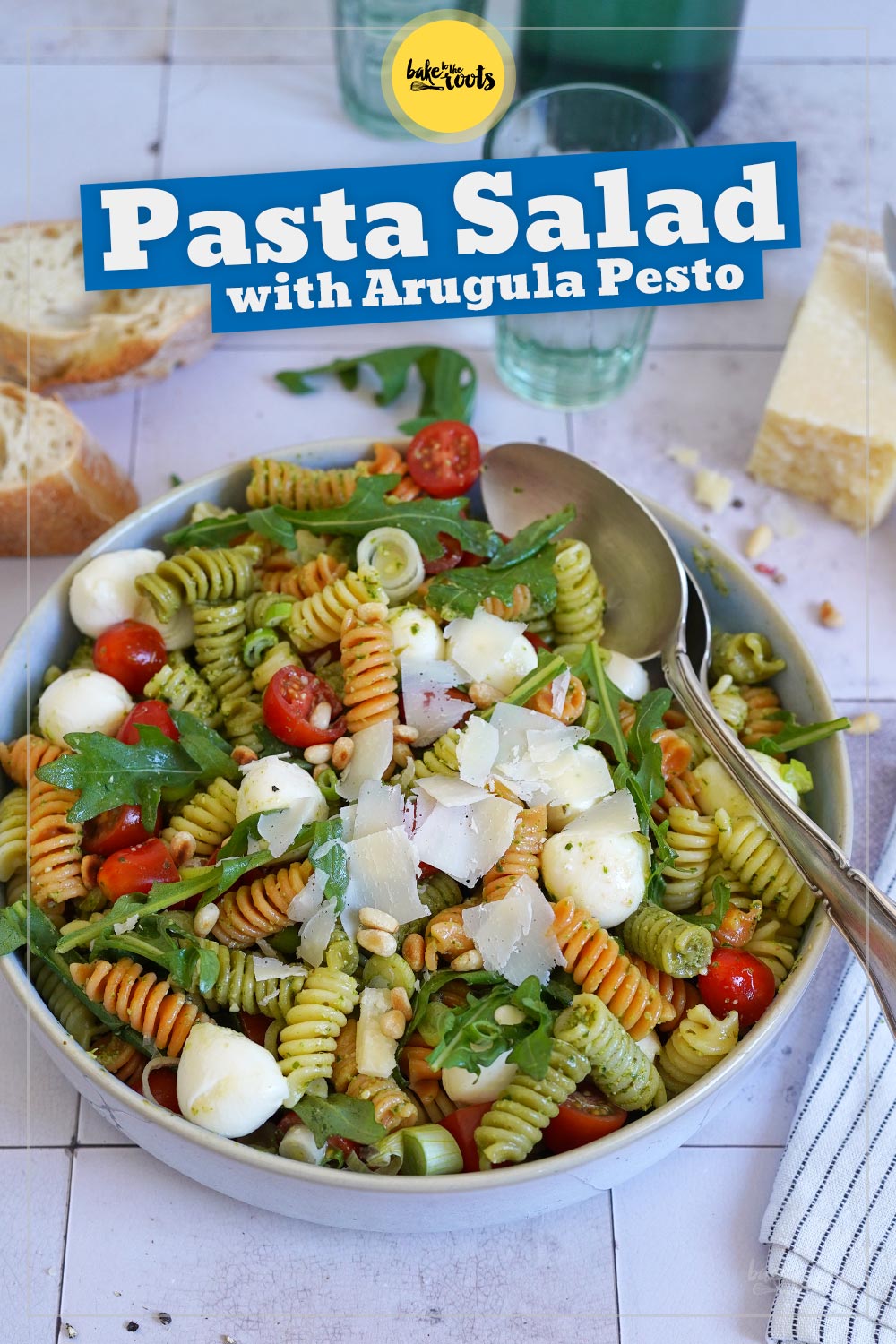 Italian Pasta Salad with Arugula Pesto | Bake to the roots