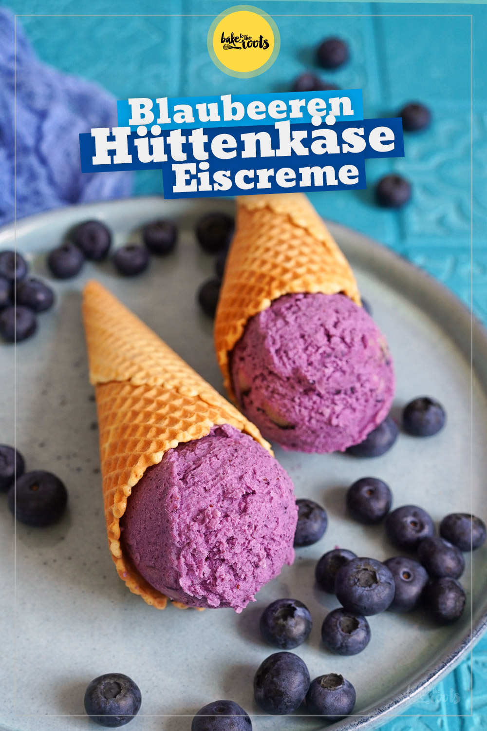 Einfaches Blaubeeren Hüttenkäse Eis | Bake to the roots