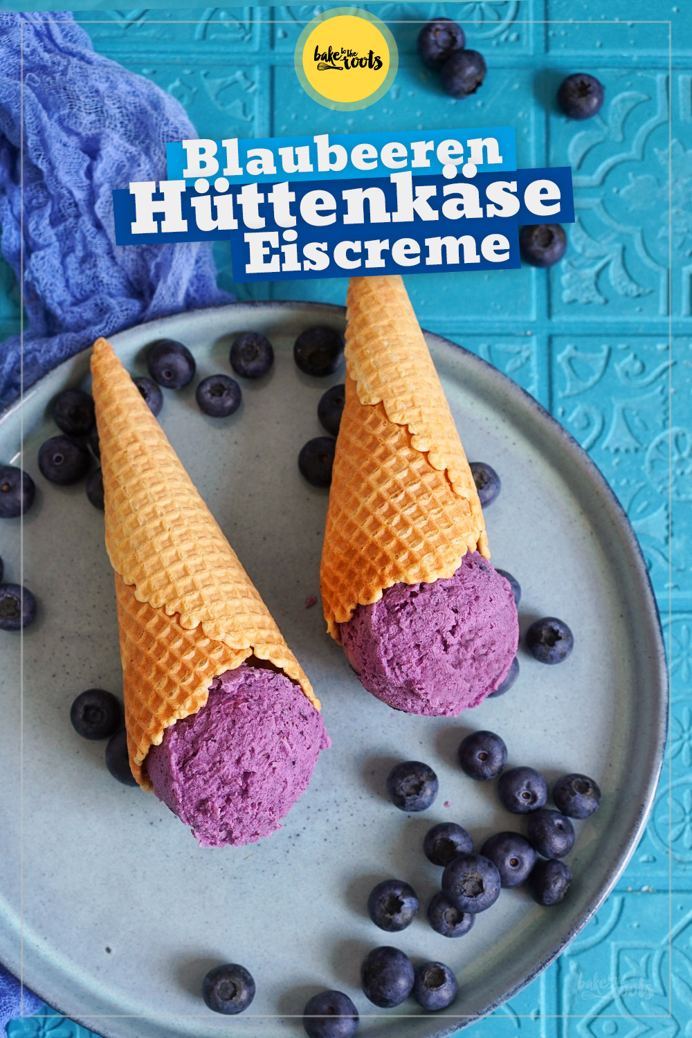 Einfaches Blaubeeren Hüttenkäse Eis | Bake to the roots