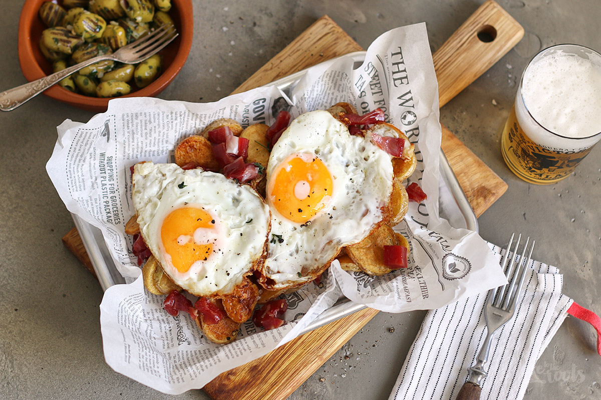 Huevos Rotos aka. (Spanish) Broken Eggs with Potatoes | Bake to the roots