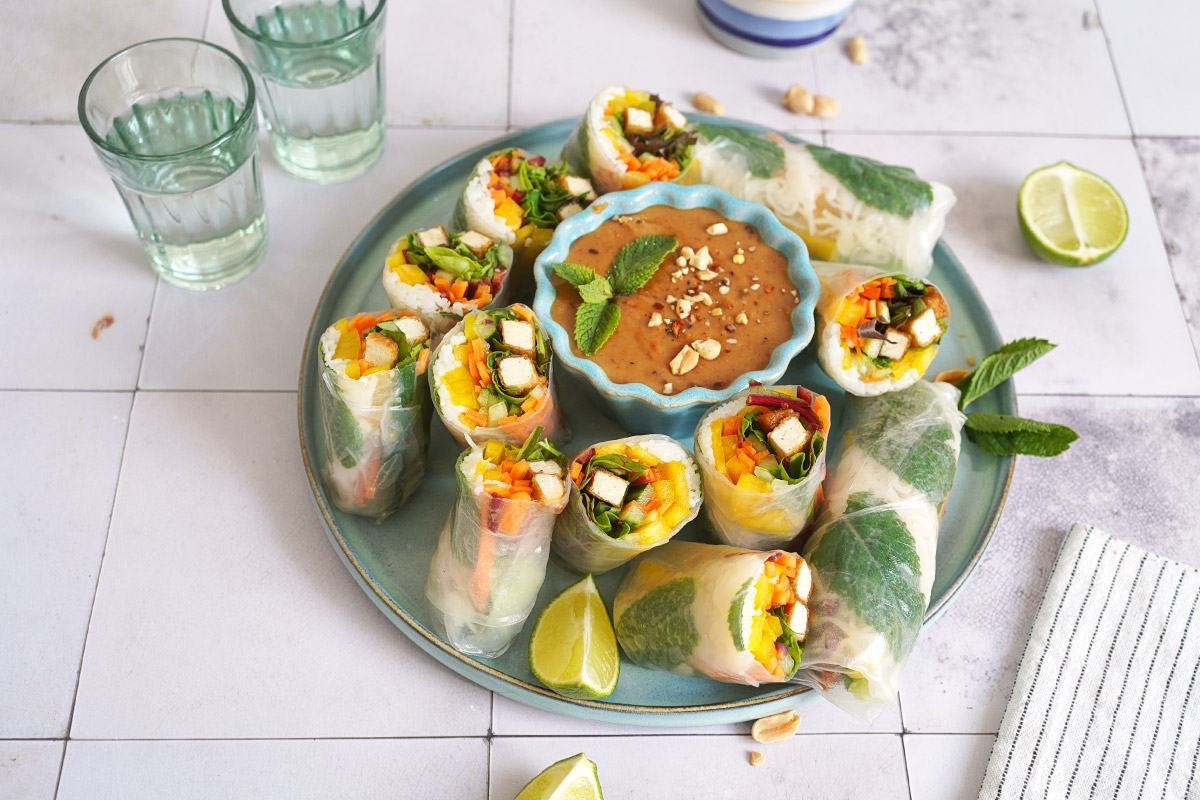 Vegane Sommerrollen mit Crispy Tofu | Bake to the roots